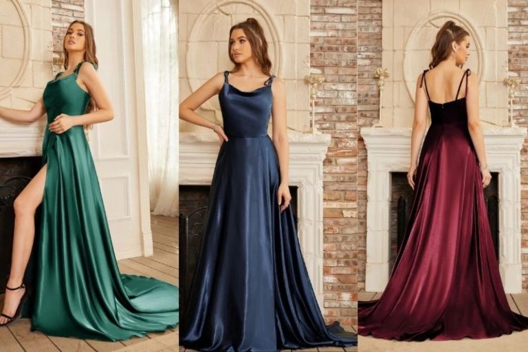 Dark Navy Prom Dress - Elegant A-Line Spaghetti Straps Sleeveless Satin ...